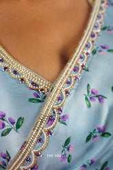 Roma Blue Satin Silk Saree